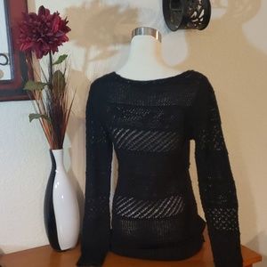 GUESS Black Lace Sweater. Size M.